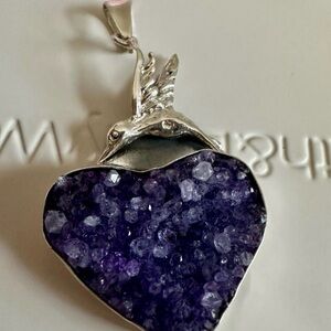 AMETHYST DRUZY HEART PENDANT